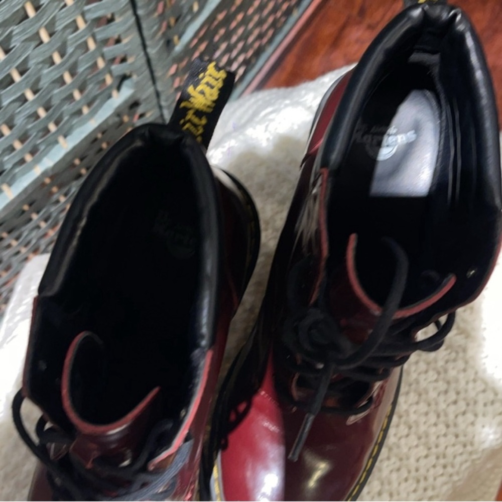 Dr. Martens Black and Red Moto Boots